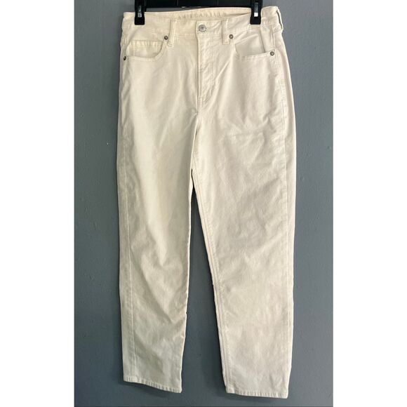 American eagle cream stretch corduroy mom jeans size 8 #718 - Picture 1 of 12
